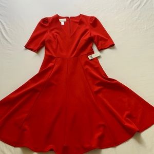 NWT Donna Morgan Scarlet Crepe Midi Dress Sz 6